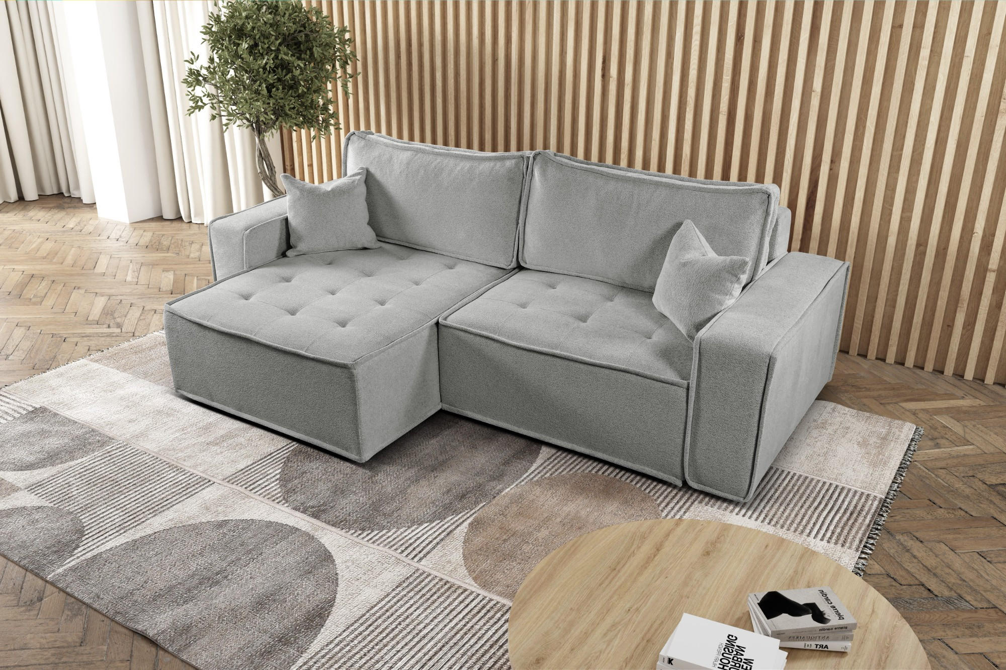 ECKSOFA Bohoo Mit Schlaffunktion Dunkelbeige Links - Cappuccino, Holz (140/248cm) - Kaiser Möbel