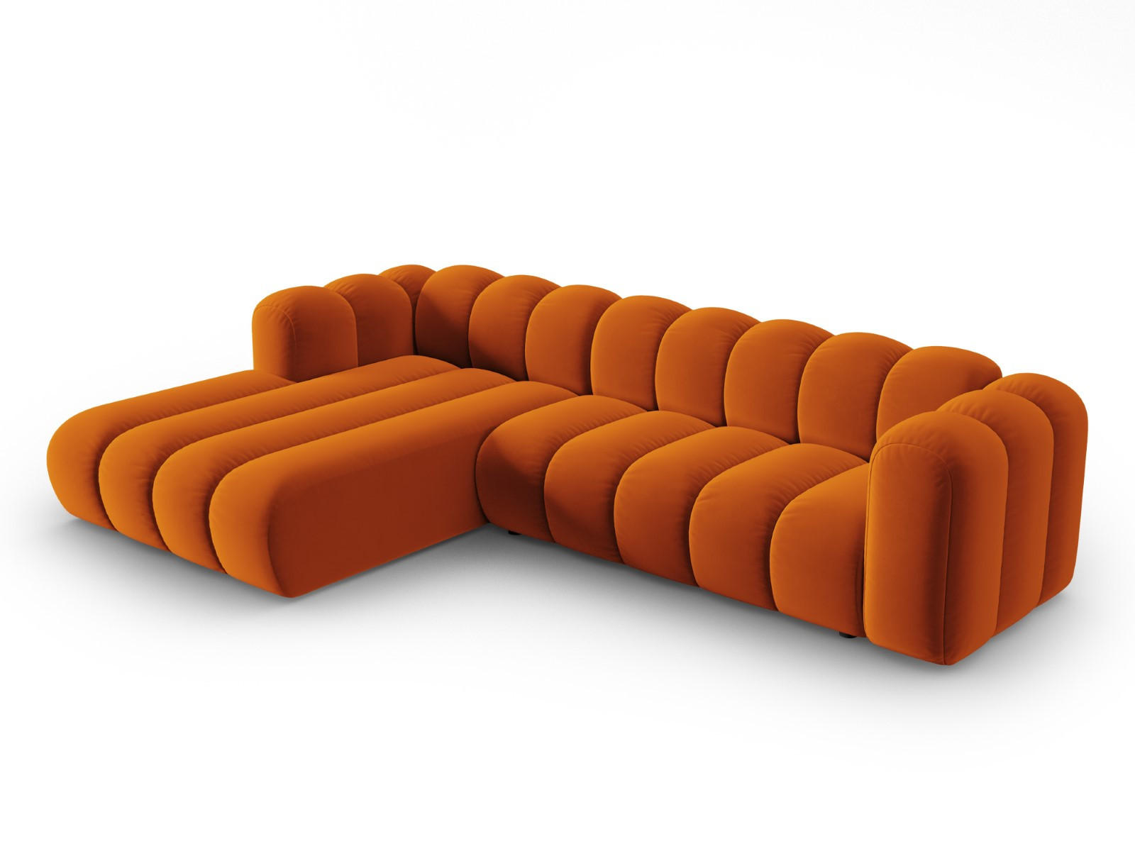 ECKSOFA modular links Lupine aus Samt terrakotta 4 Sitzplätze - Terracotta, Textil (177/290cm) - Micadoni