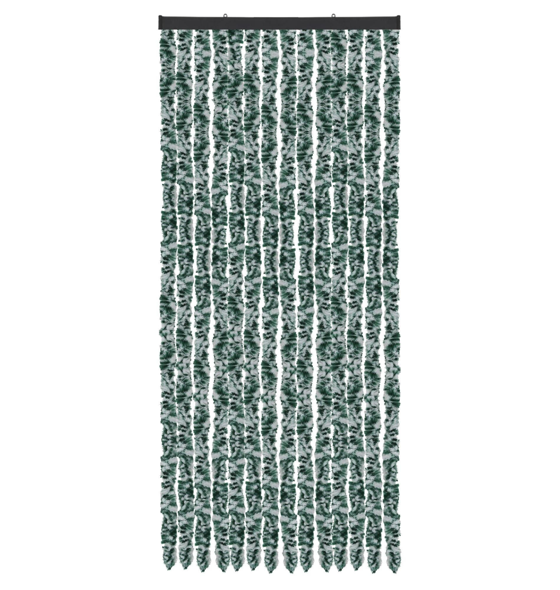 FLAUSCHVORHANG (56x185 cm) Türvorhang in "Meliert Dunkelgrün-Weiß" - Dunkelgrün, Kunststoff (56/2/185cm) - Arsvita