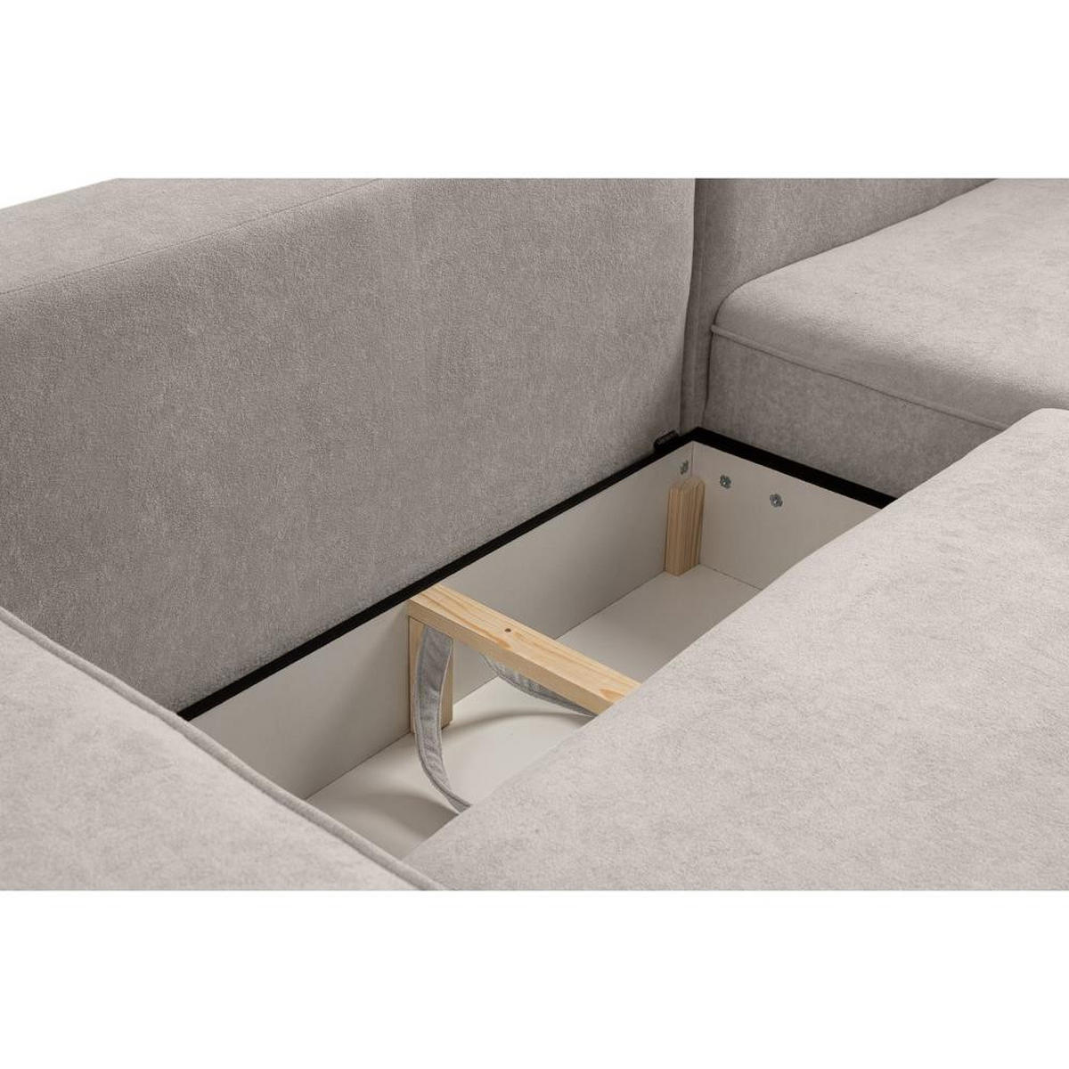 ECKSCHLAFSOFA Torre beige velours rechts - Beige, Textil (258/171cm) - Beautysofa