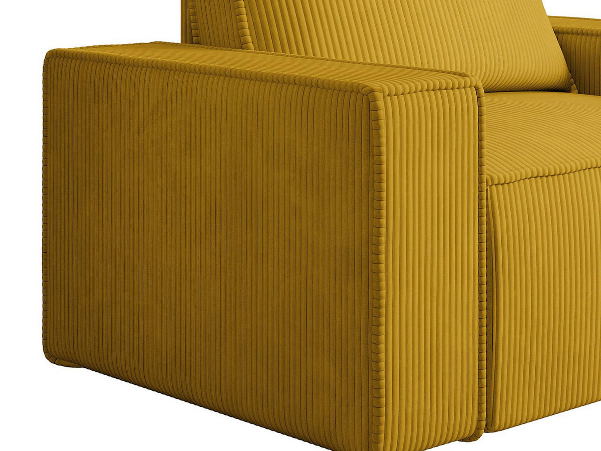 SESSEL mit gerader Rückenlehne - 1 Person - samt - gelb Amelia - Gelb, Textil (120/85/86cm) - Vente-Unique