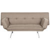 3-SITZER-SCHLAFSOFA Leinenoptik braun/silber Bristol - Silberfarben/Braun, Textil (180/84/93cm) - Beliani