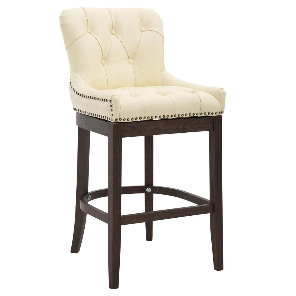 Thumbnail - CLP Barhocker, Creme, Leder, 55x109x57 cm, Esszimmer, Barmöbel, Barhocker