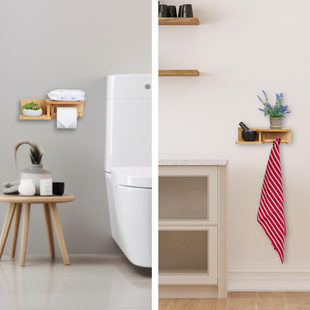 TOILETTENPAPIERHALTER - Hellbraun, Holz (31/9/12.5cm) - Relaxdays