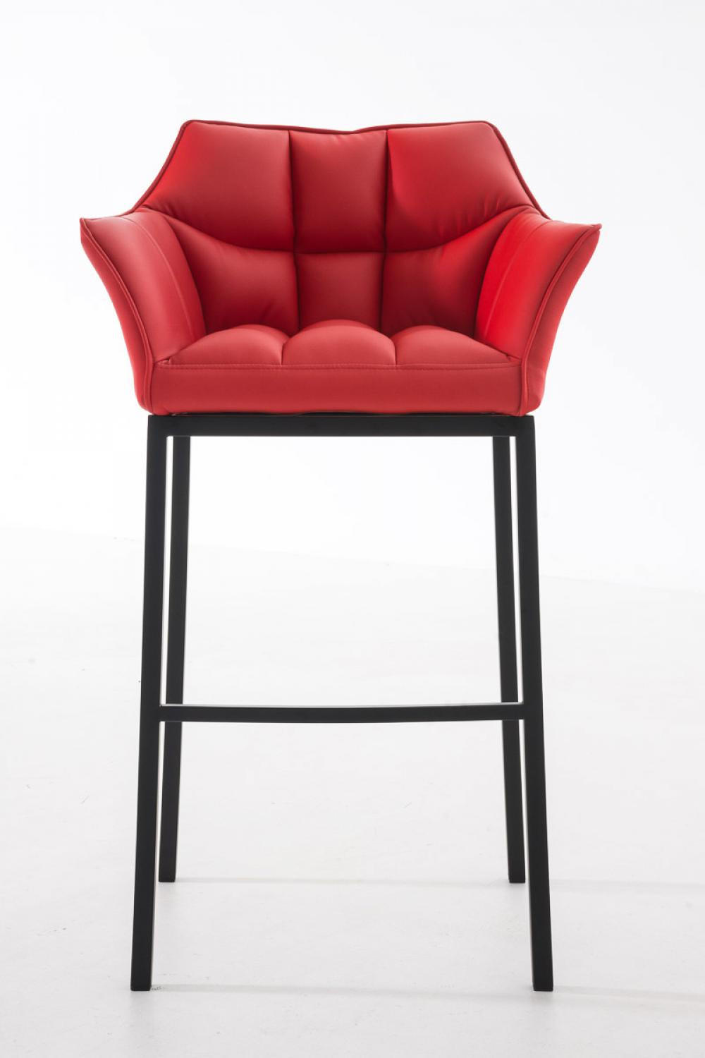 BARHOCKER 2er Set Lederlook Rot - Rot/Schwarz, Textil/Metall (64/110/48cm) - CLP