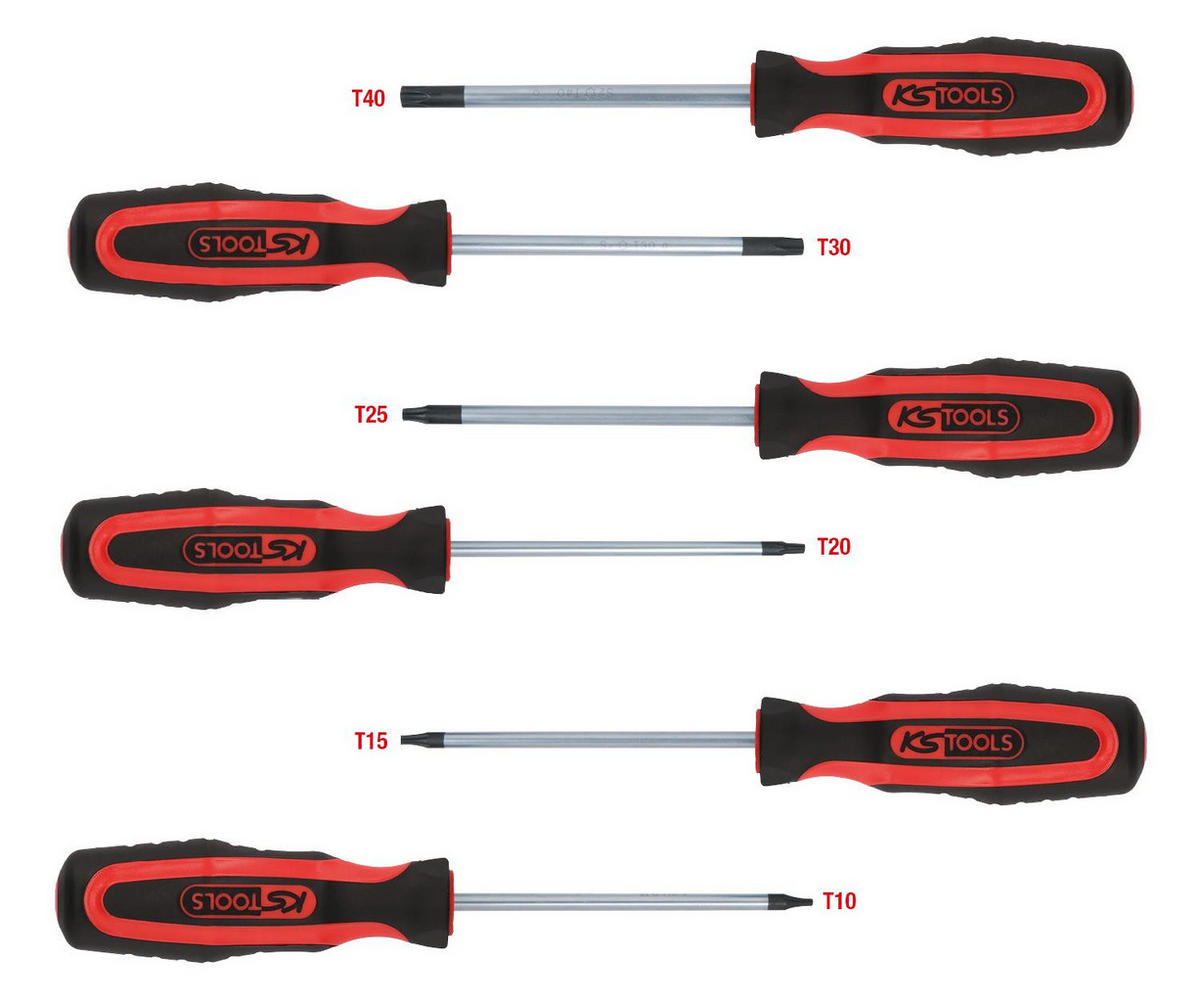 ERGOTORQUEPLUS SCHRAUBENDREHER-SATZ, 6-TLG, TORX - Multicolor, Kunststoff/Metall (17/30cm) - KS Tools