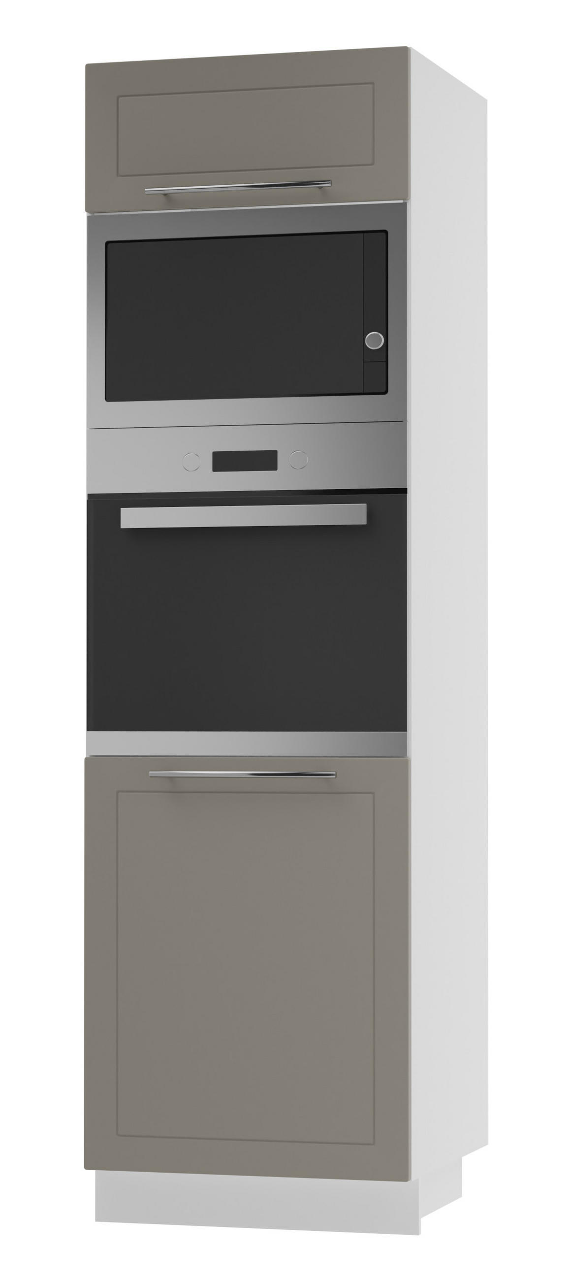 Feldmann-Wohnen Backofen-Hochschrank Beige, Weiß 60x207x59 cm