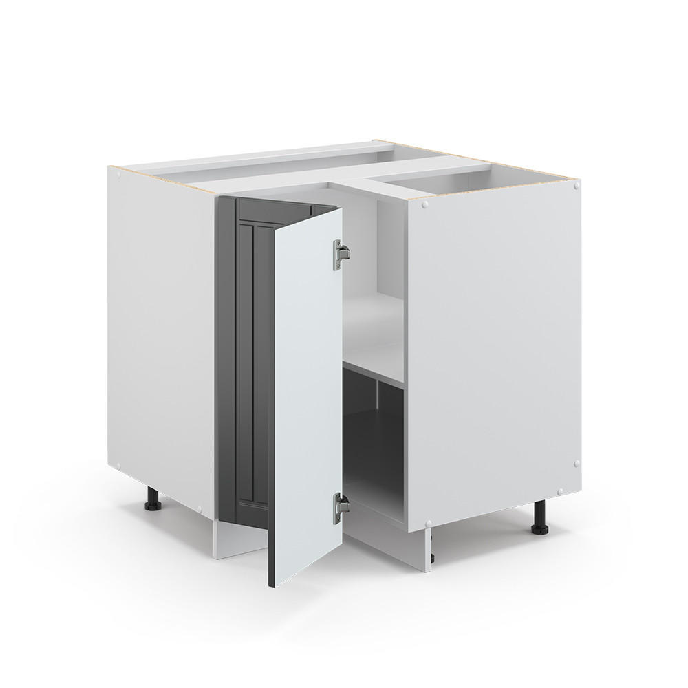 ECKUNTERSCHRANK Fame-Line Anthrazit Landhaus 80.5 cm, AP Marmor - Dunkelgrau/Anthrazit, Holzwerkstoff (80.5/82/60cm) - Vicco
