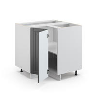 ECKUNTERSCHRANK Fame-Line Anthrazit Landhaus 80.5 cm, AP Anthrazit - Anthrazit/Weiß, Holzwerkstoff (80.5/82/60cm) - Vicco
