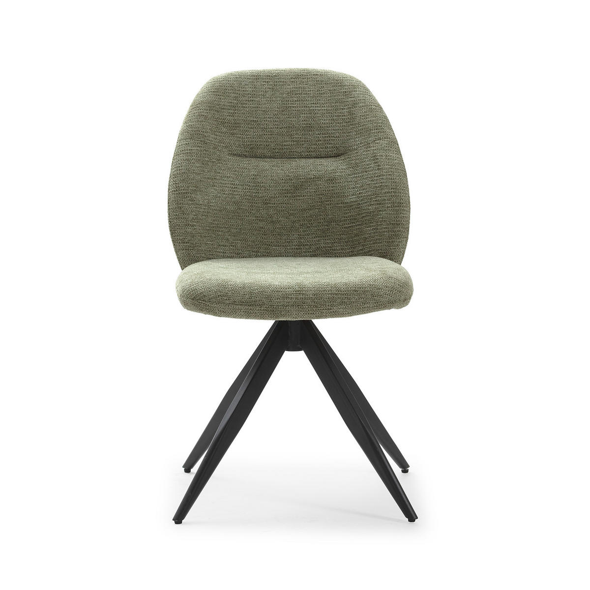 STÜHLEN (Set aus 2) aus stoff mit schwarzen metallbeinen - tamara 47/60/49 cm - Grün, Textil (60/49/47cm) - Calicosy