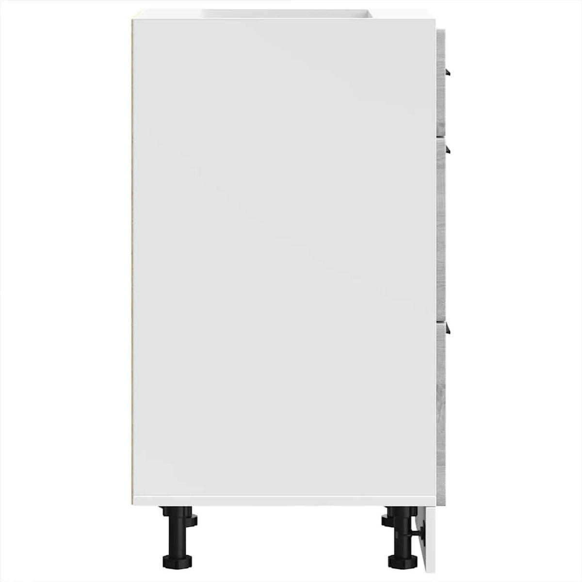 KÜCHENUNTERSCHRANK Samu Grau Sonoma 40x46x81,5 cm - Grau, Holz (40/81.5/46cm) - DELUKE