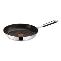 BRATPFANNE E79204 Silber Schwarz 24 cm Edelstahl Induktion Antihaft - Silberfarben/Schwarz, Metall (24cm) - Tefal