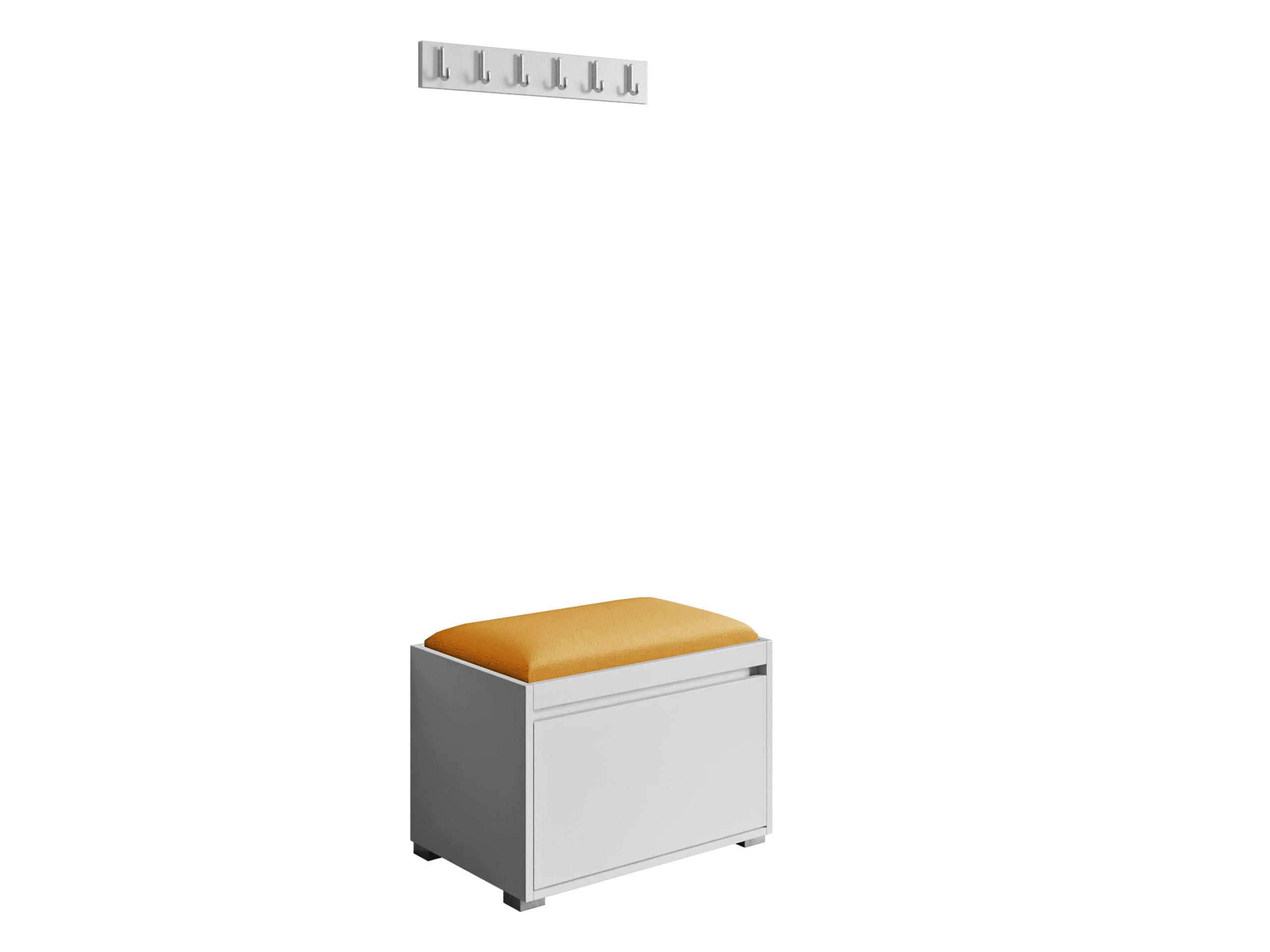 GARDEROBEN-SET Grawis 60 III - Silberfarben/Orange, Holzwerkstoff/Kunststoff (64.5/45/34cm) - MIRJAN24