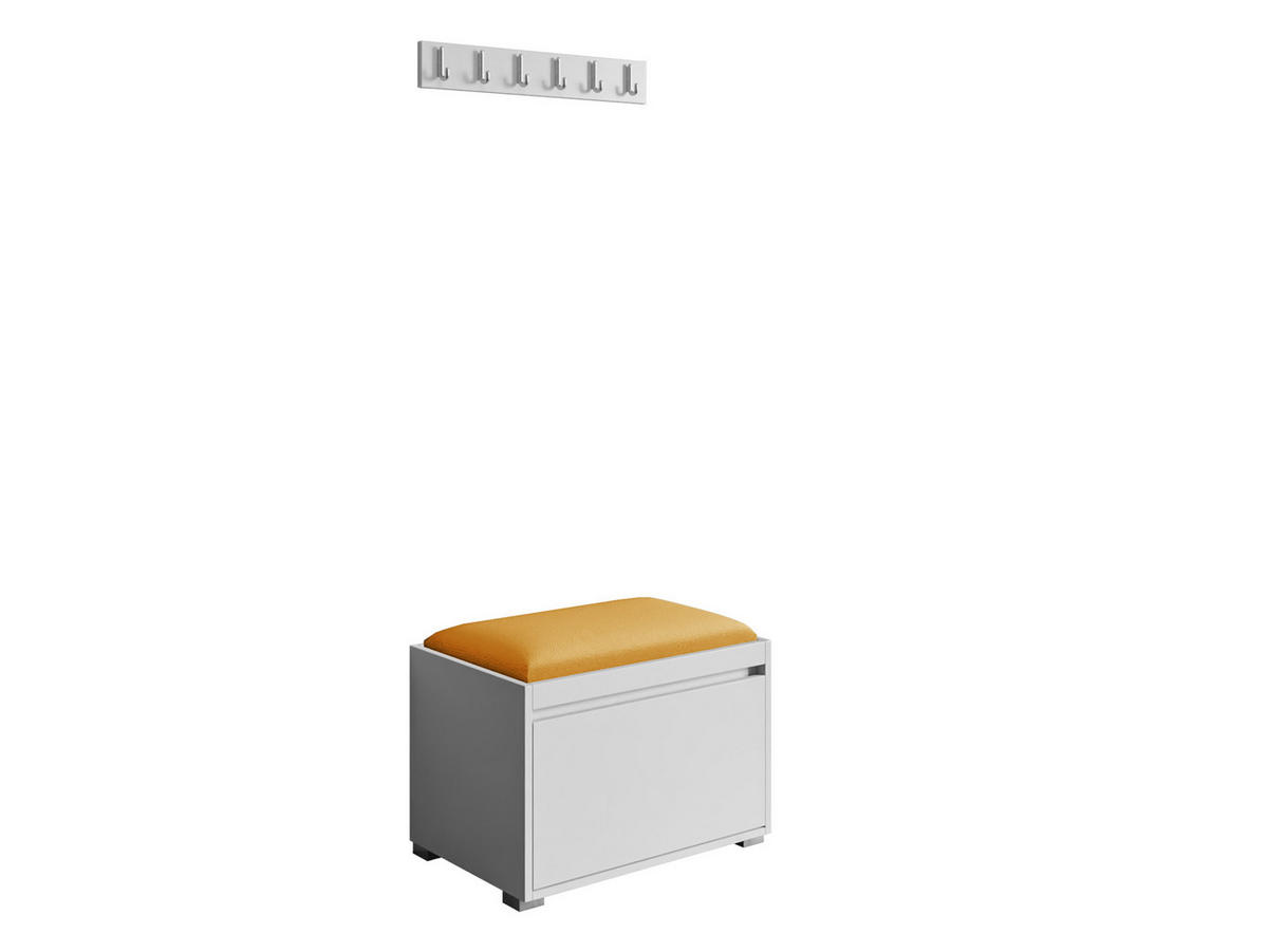 GARDEROBEN-SET Grawis 60 III - Silberfarben/Orange, Holzwerkstoff/Kunststoff (64.5/45/34cm) - MIRJAN24