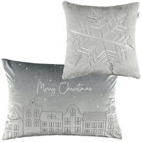 ZIERKISSENHÜLLE WEIHNACHTEN TOWN - Grau, Textil (60/40cm) - Esprit