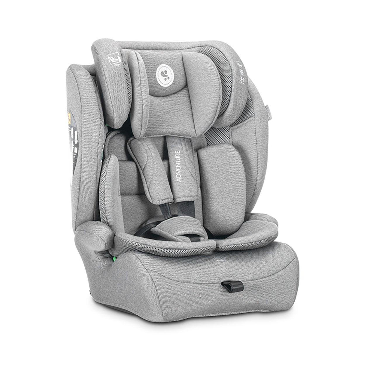 KINDERSITZ Adventure (76-150 cm) hellgrau Kopfstütze verstellbar, bis 36 kg, i-Sze, Polyester, Sicherheitsgurt - Grau, Kunststoff (46/78/40cm) - Lorelli
