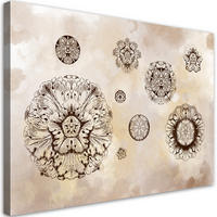 WANDBILD florale geometrische formen - Beige, Textil (60/40cm) - Feeby