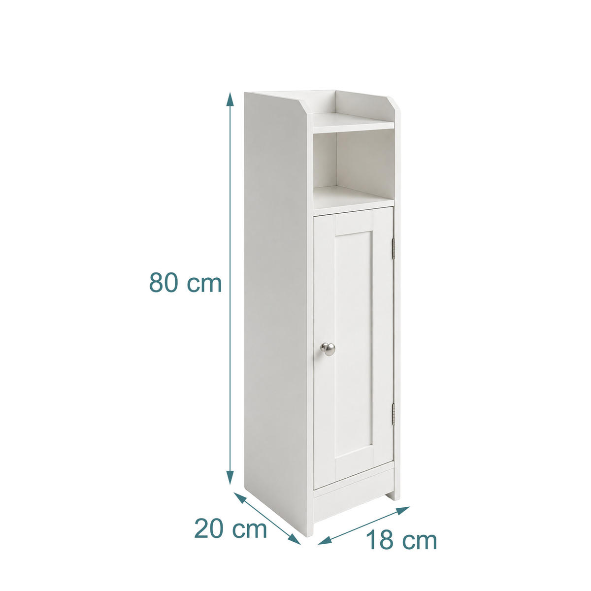 BADEZIMMERSCHRANK Weiß MDF 5 Fächer - Weiß, Holzwerkstoff (18/80/20cm) - Relaxdays