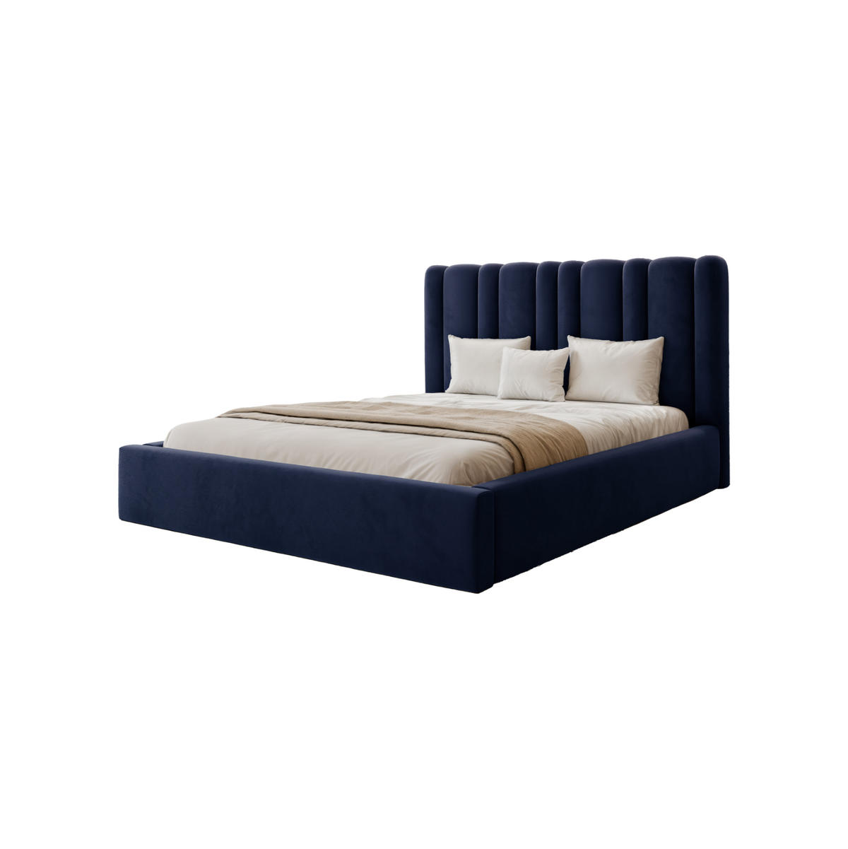 POLSTERBETT Vibo 120x200 cm, Nachtblau - Dunkelblau, Textil (120/200cm) - Fedve