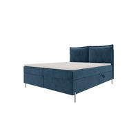 BOXSPRINGBETT VERO Cordstoff Blau 160/200 cm - Blau/Schwarz, Holzwerkstoff/Textil (160/200cm) - 99rooms