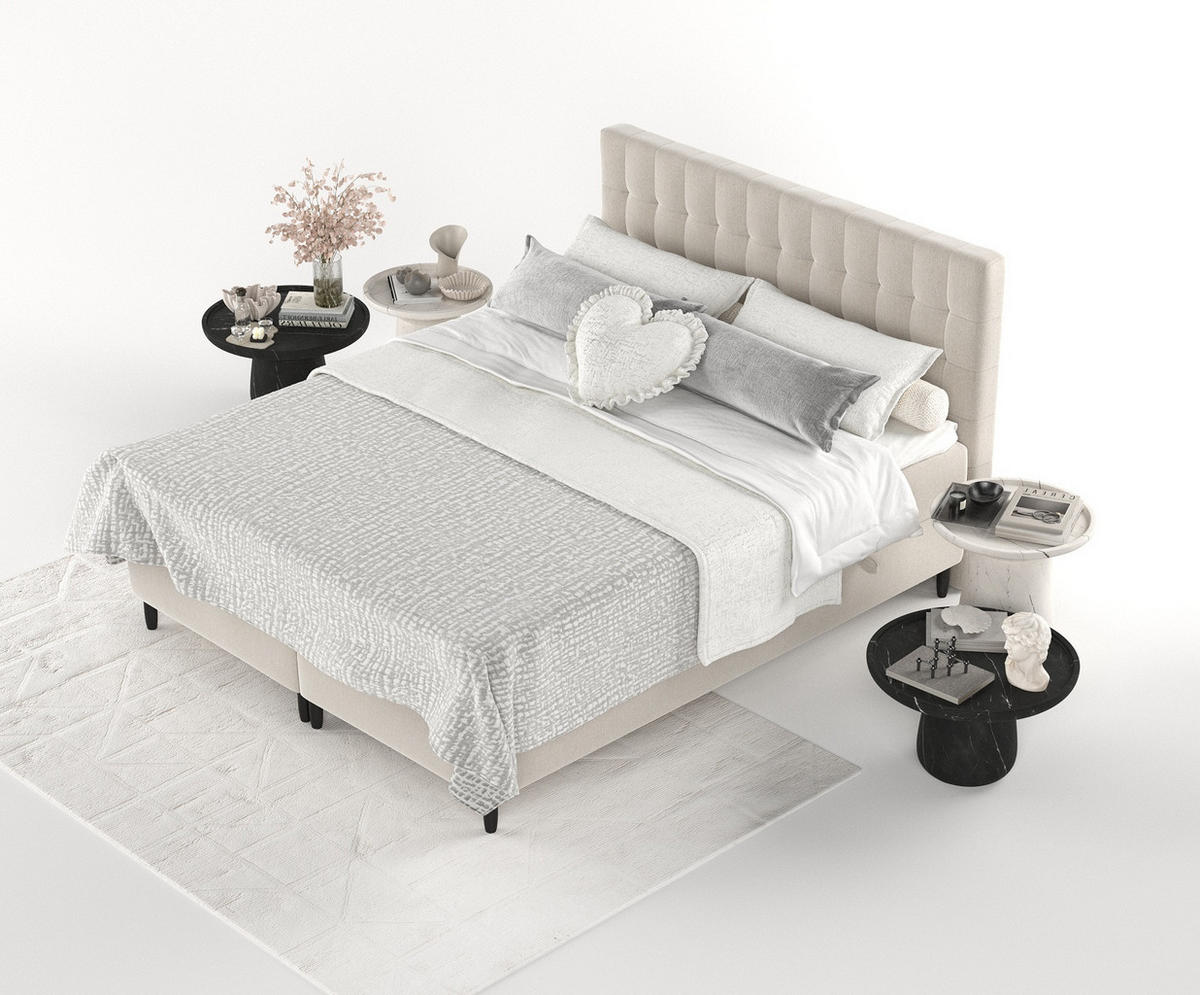 BOXBETT Divine Beige 140/200 cm - Beige/Schwarz, Holz/Holzwerkstoff (140/200cm) - Maison de Reve