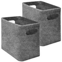2ER Set Aufbewahrungskorb Bad Filz Grau 27x17x22,5 cm - Grau, Kunststoff (17/22.5/27cm) - Dunedesign