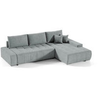 ECKSCHLAFSOFA Draco L Hellgrau - Hellgrau/Schwarz, Kunststoff/Textil (267/186cm) - Beautysofa