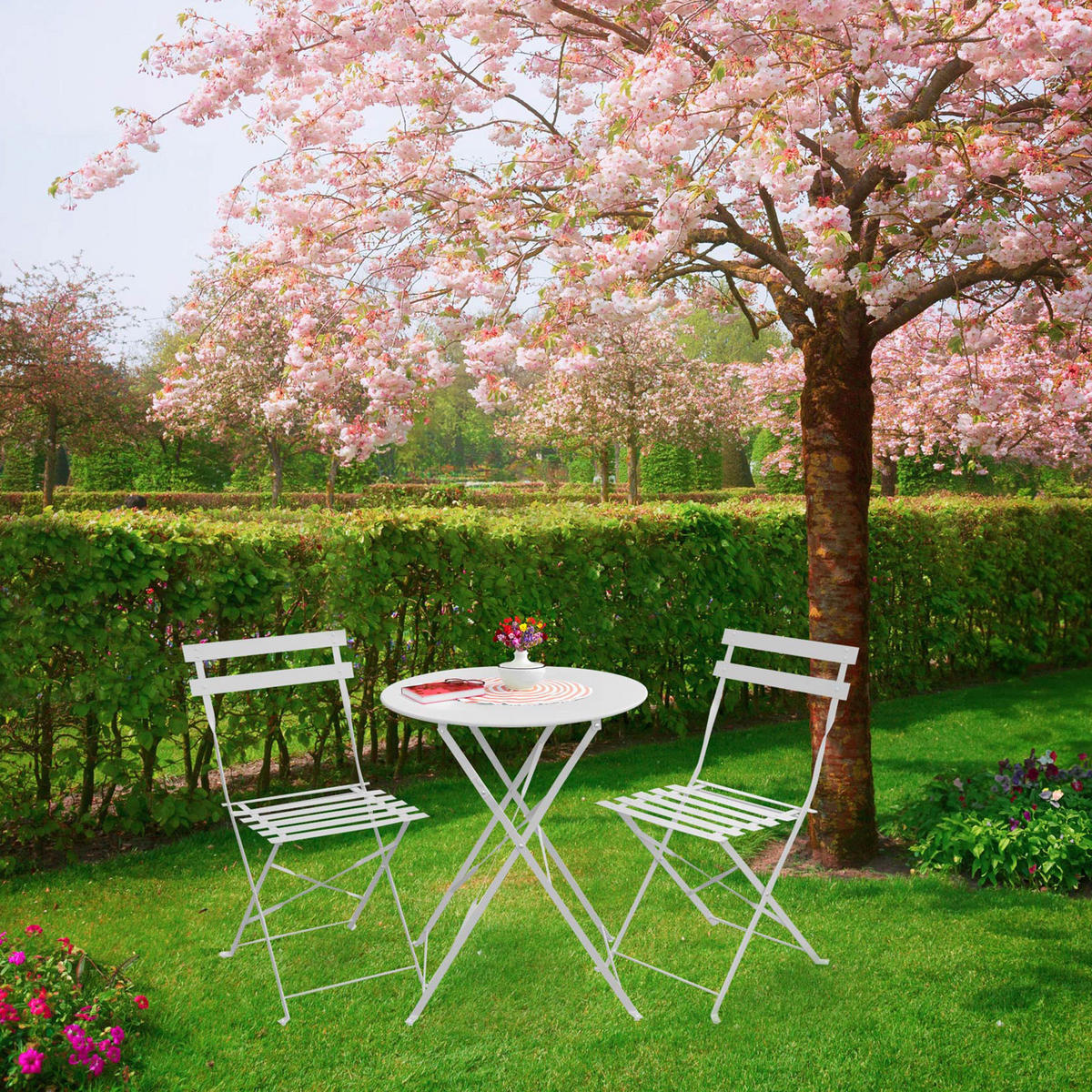 BISTRO-SET BERLIN Metall Weiß - Weiß, Metall - SVITA