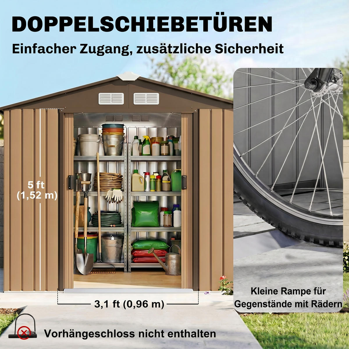 GARTENHAUS Gelb 1 Stück - Gelb, Kunststoff/Metall (130/185/213cm) - GiPP