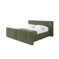 POLSTERBETT mit Bettkasten, Fußteil und Lattenrost, Bett mit Matratze H3/H4 - NILO-Z 200x200 Grün - Olivgrün, Holzwerkstoff/Textil (200/200cm) - ALTDECOR