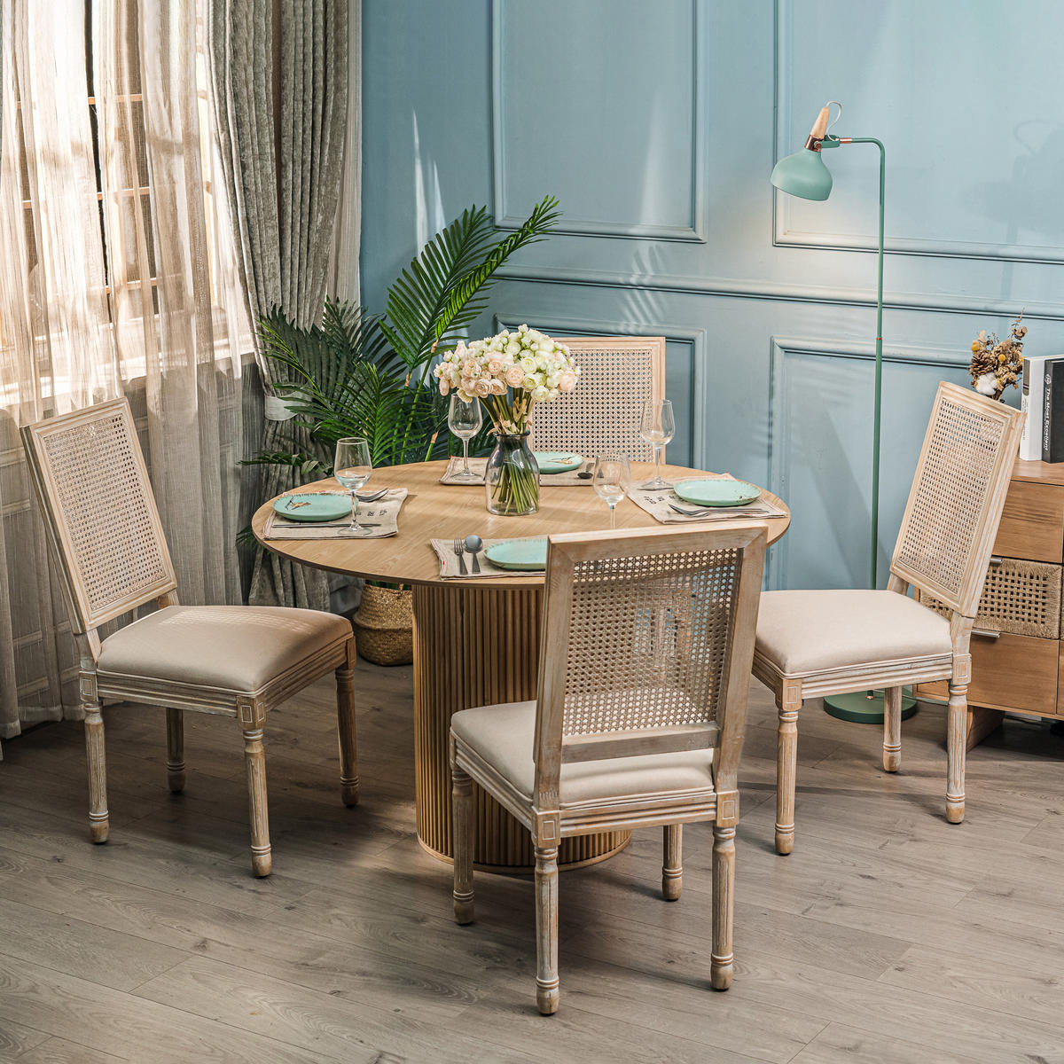 STUHL 2er-Set Holz Beige - Beige, Holz (50/98/59cm) - Nordlys