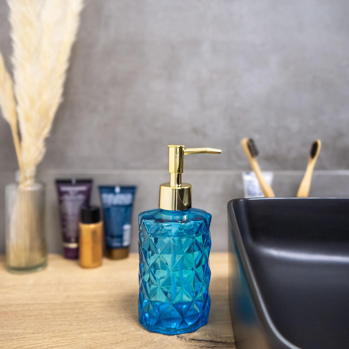 SEIFENSPENDER 310ml - Blau, Glas (7.2/18.2/8.2cm) - Intirilife