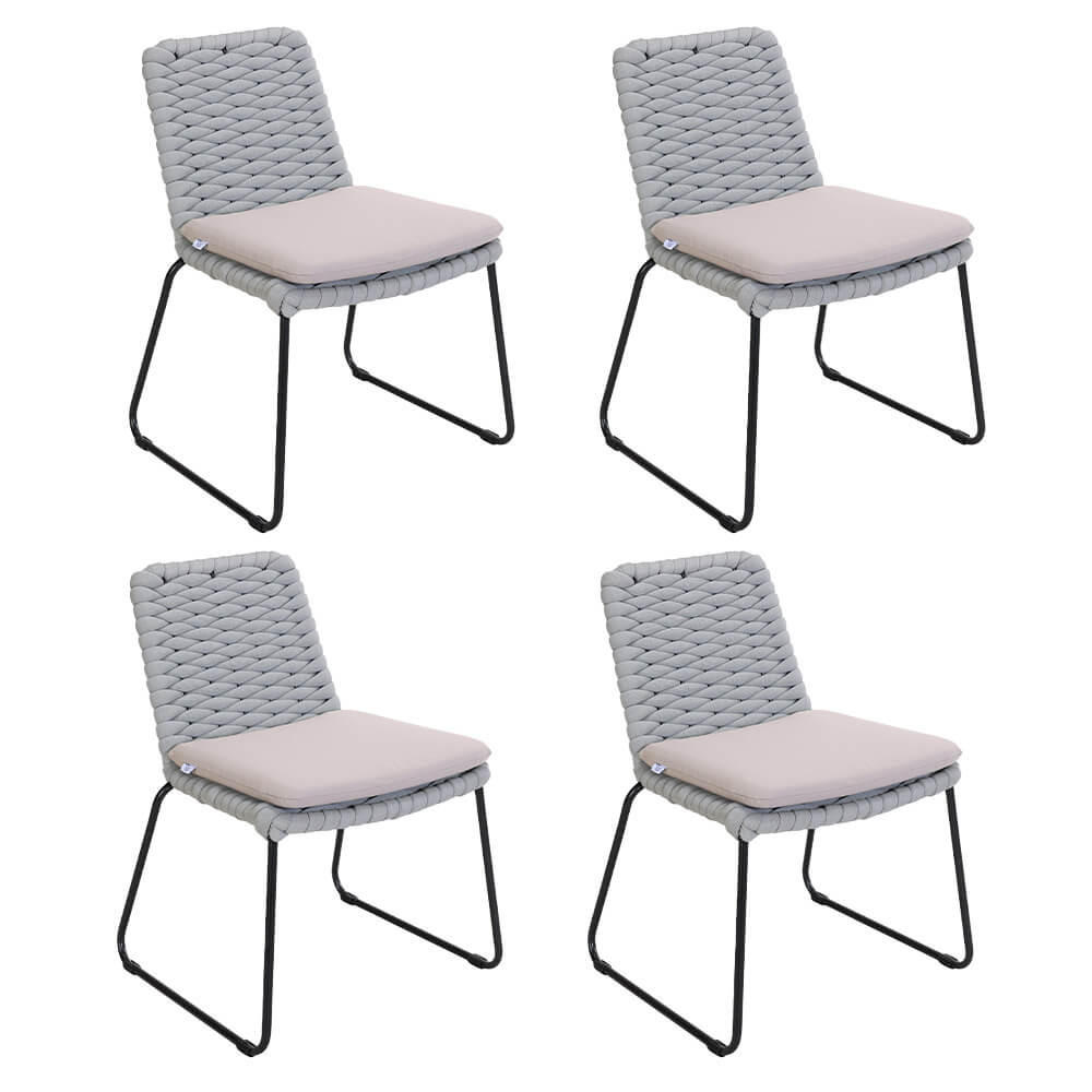 GARTENSTUHL BALERO - 4, Hellgrau - Hellgrau, Kunststoff/Metall (63/85/62cm) - Home Deluxe