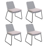 GARTENSTUHL BALERO - 4, Hellgrau - Hellgrau, Kunststoff/Metall (63/85/62cm) - Home Deluxe