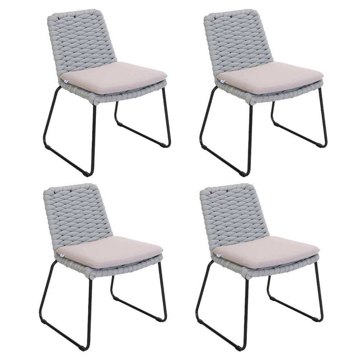 GARTENSTUHL BALERO - 4, Hellgrau - Hellgrau, Kunststoff/Metall (63/85/62cm) - Home Deluxe