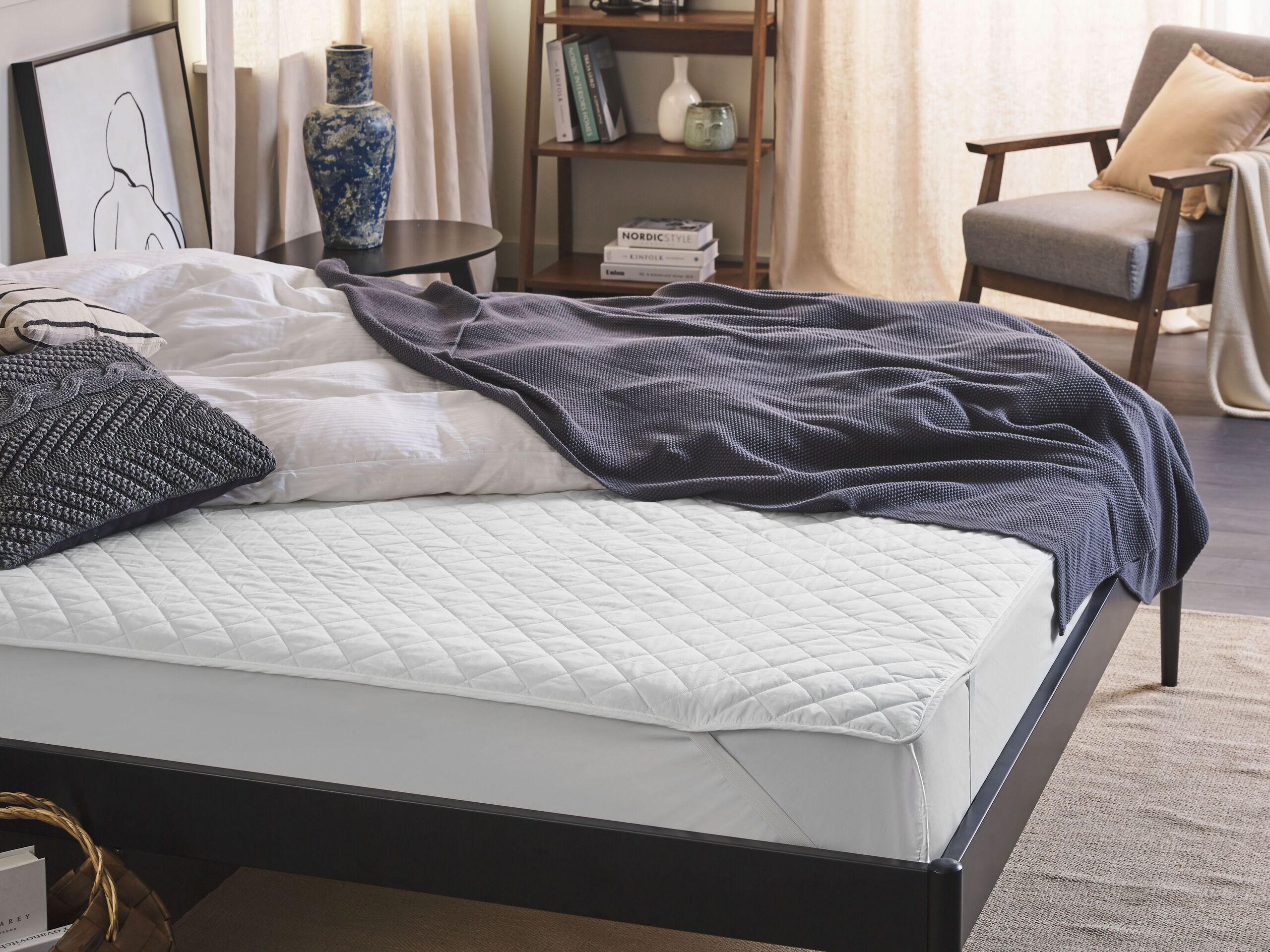MATRATZENTOPPER 160 x 200 cm Almanzor - Weiß, Naturmaterialien (160/200cm) - Beliani