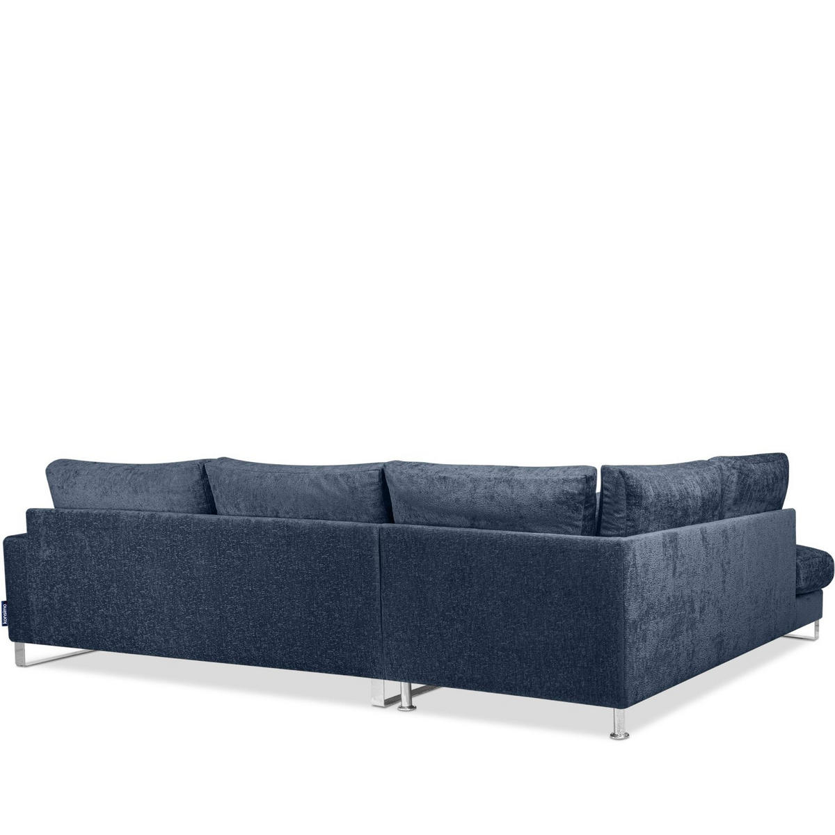 ECKSOFA LINKS BRENTIS Chenille-Stoff, Dunkelblau - Dunkelblau, Textil (314/224cm) - KONSIMO®