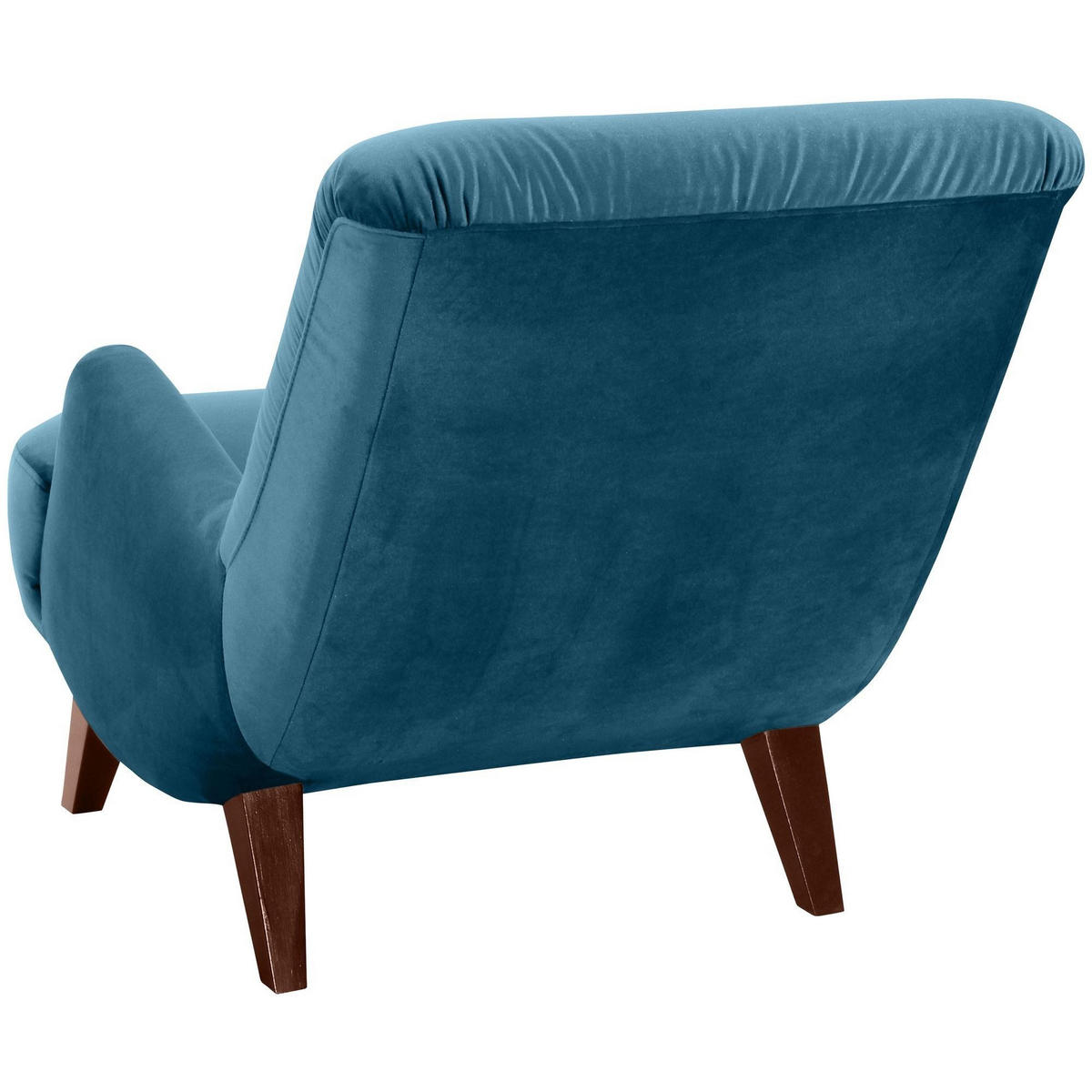 SESSEL Kajsa 71x80x101 Bezug Samtvelours Buche nussbaum/petrol - Nussbaumfarben/Petrol, Kunststoff (101/80/71cm) - 58aufmkessel