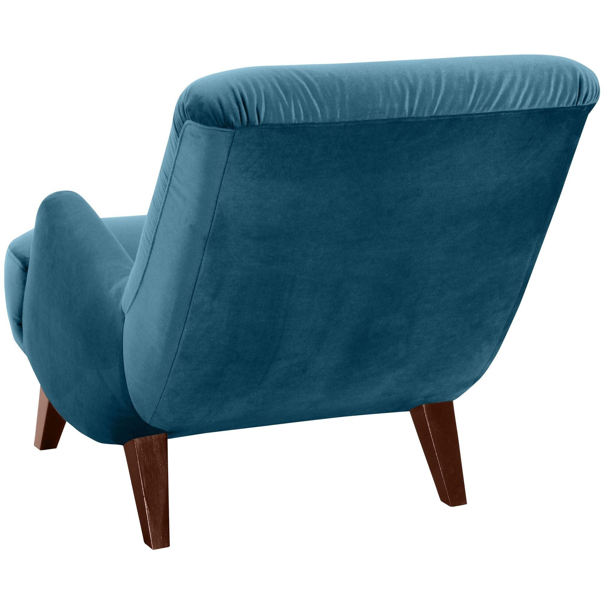 Thumbnail - 58aufmkessel Sessel, Petrol, Nussbaum, Kunststoff, 101x80x71 cm, Wohnzimmer, Sessel, Polstersessel