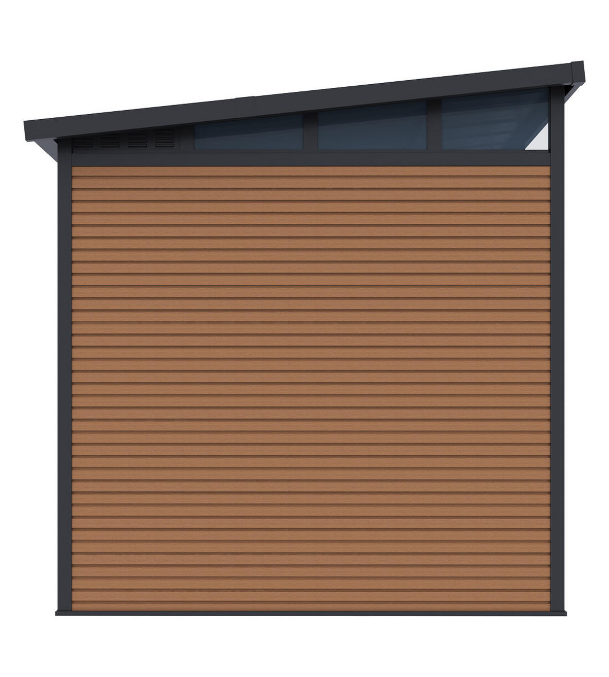 GARTENHAUS Aluminium WPC 278/218/226 cm Teak - Braun, Metall (278/226/218cm) - WEIDE