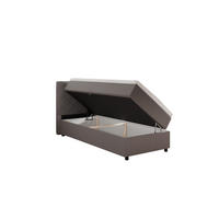 BOXBETT Diamaro 90x200 cm mit Bettkasten und Topper - Dunkelgrau - Grau, Holz (96/215cm) - Panda Möbel