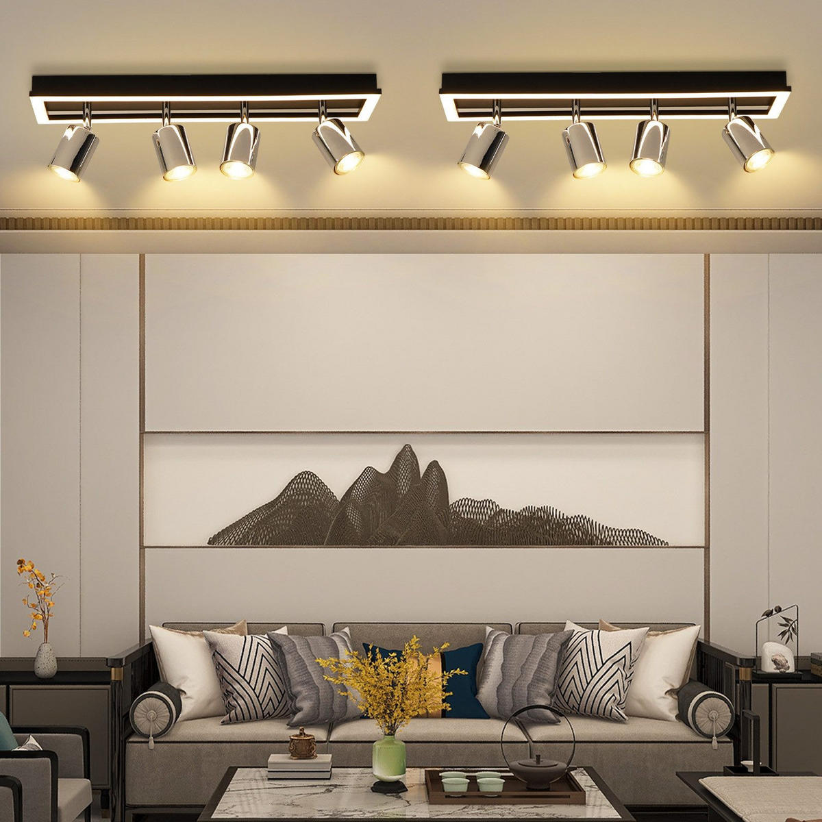 DECKENLEUCHTE Day 52/13/15.5cm - Schwarz, Metall (52/13/15.5cm) - Nettlife