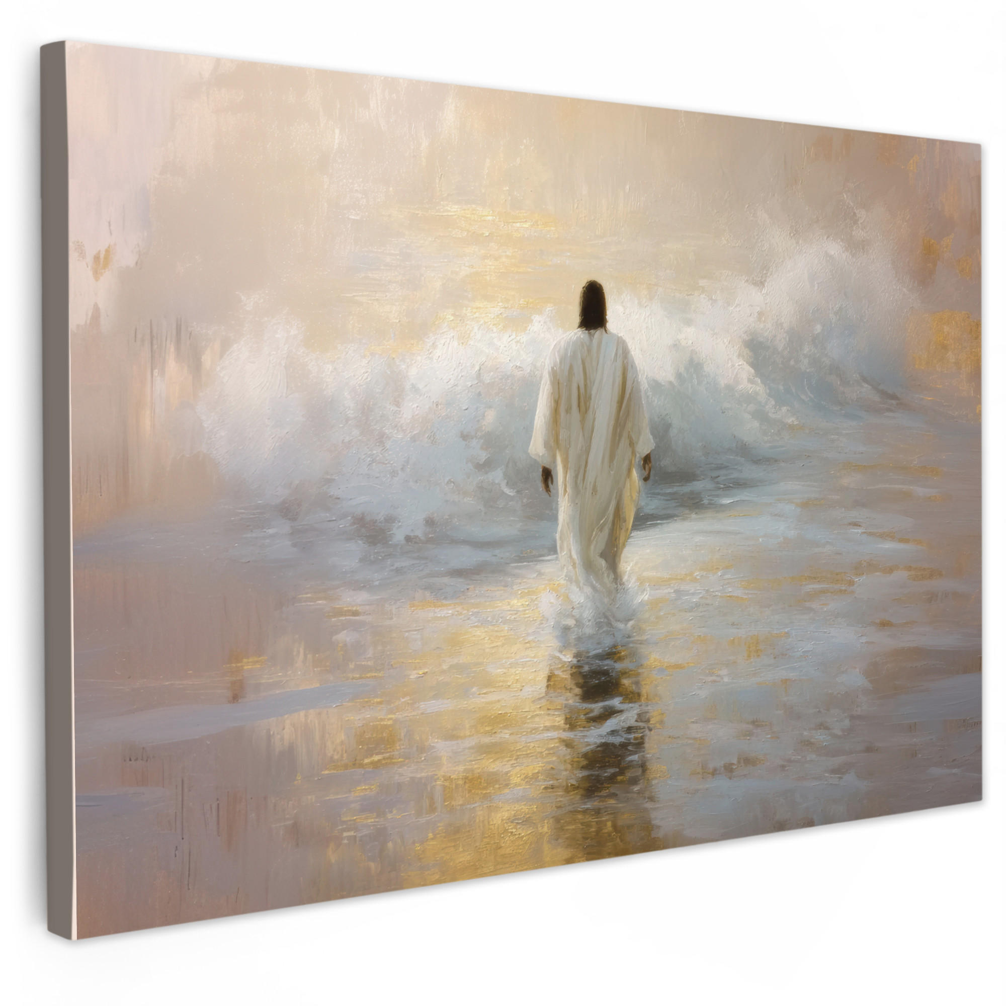 MuchoWow OBRAZ NA PLÁTNĚ Malba - Vlna - Ježíš - abstraktní 90x60 cm