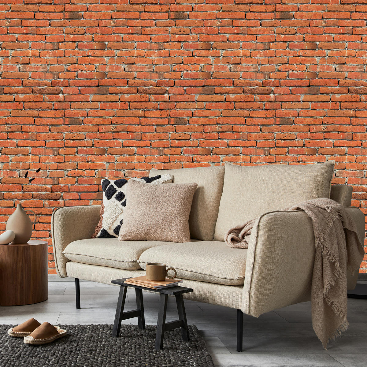 VLIESTAPETE Alte Ziegelwand in 3D-Optik – Ziegelrot – 50x1000 cm - Rotbraun, Papier (50/1000cm) - Muralo