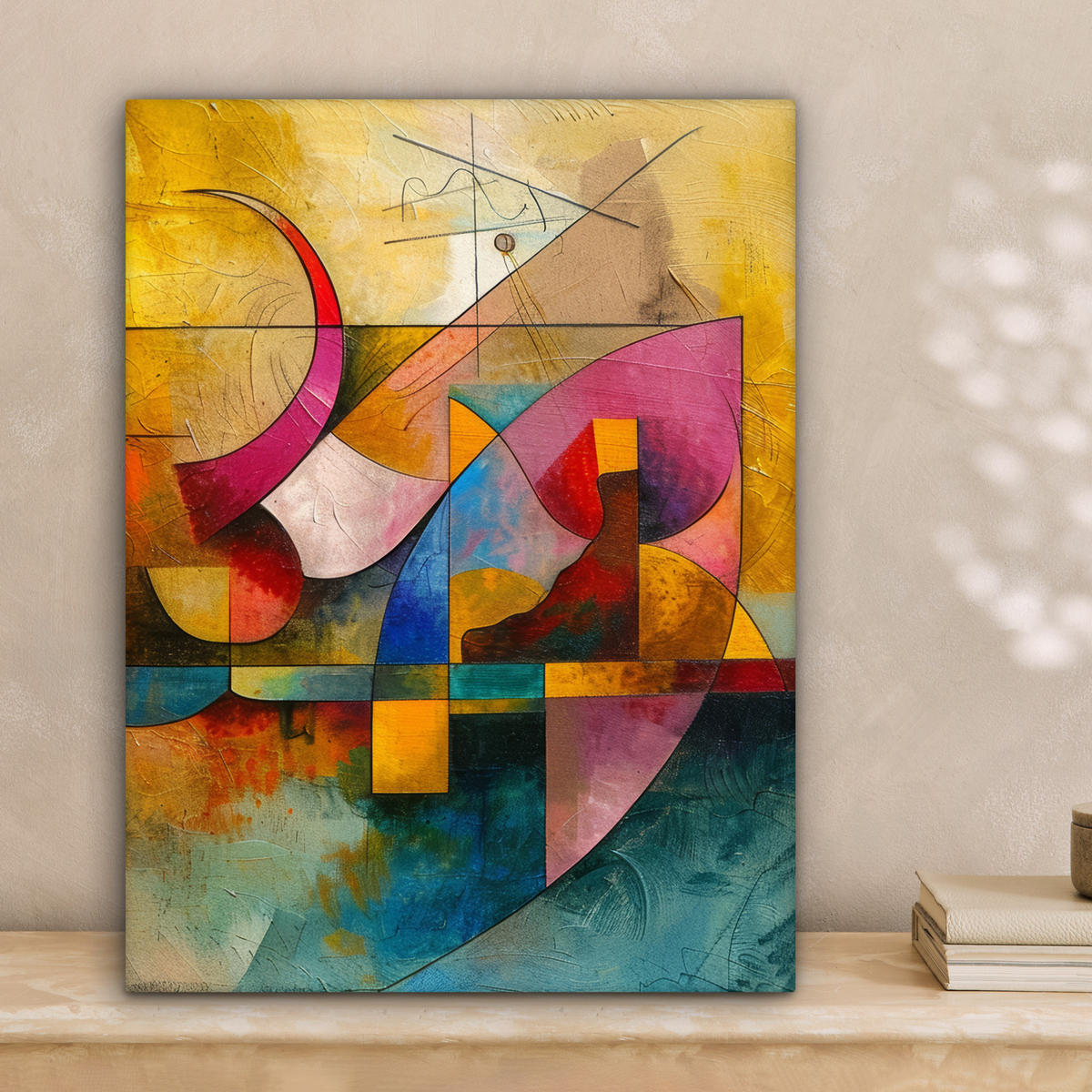 LEINWANDBILD Kunst - Abstrakt - Modern Room Decor 30x40 cm - Gelb, Textil (30/40cm) - MuchoWow