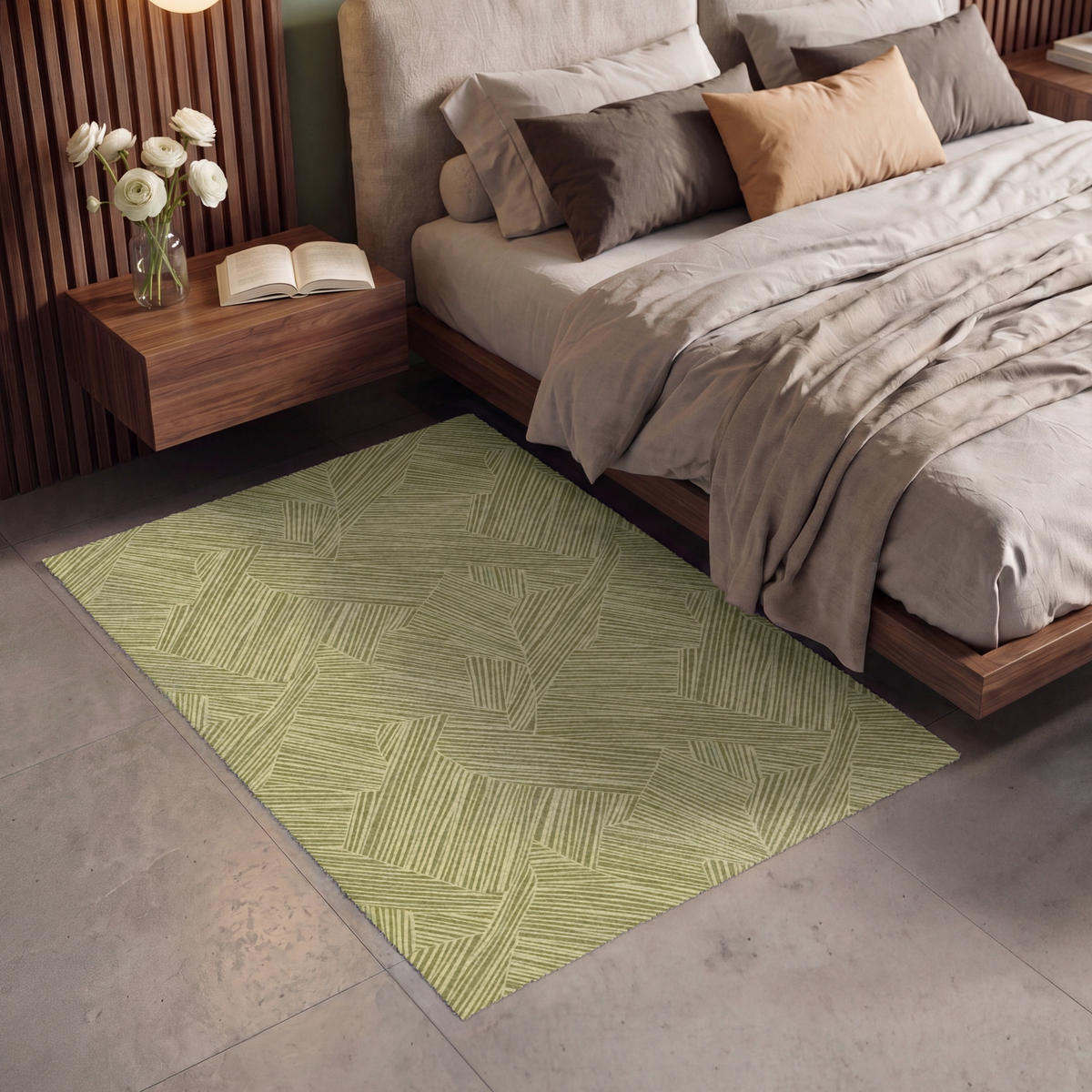 KOBERCE - Abstraktné - Moderné - Zelené - 120x180 cm - olivovozelená, textil/plast (120/0.4cm) - OnlyWow