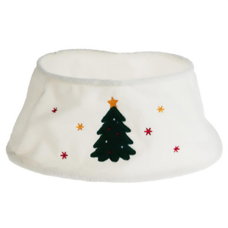 Home Styling Collection Weihnachtsbaumrock Weiß, Grün 25 cm
