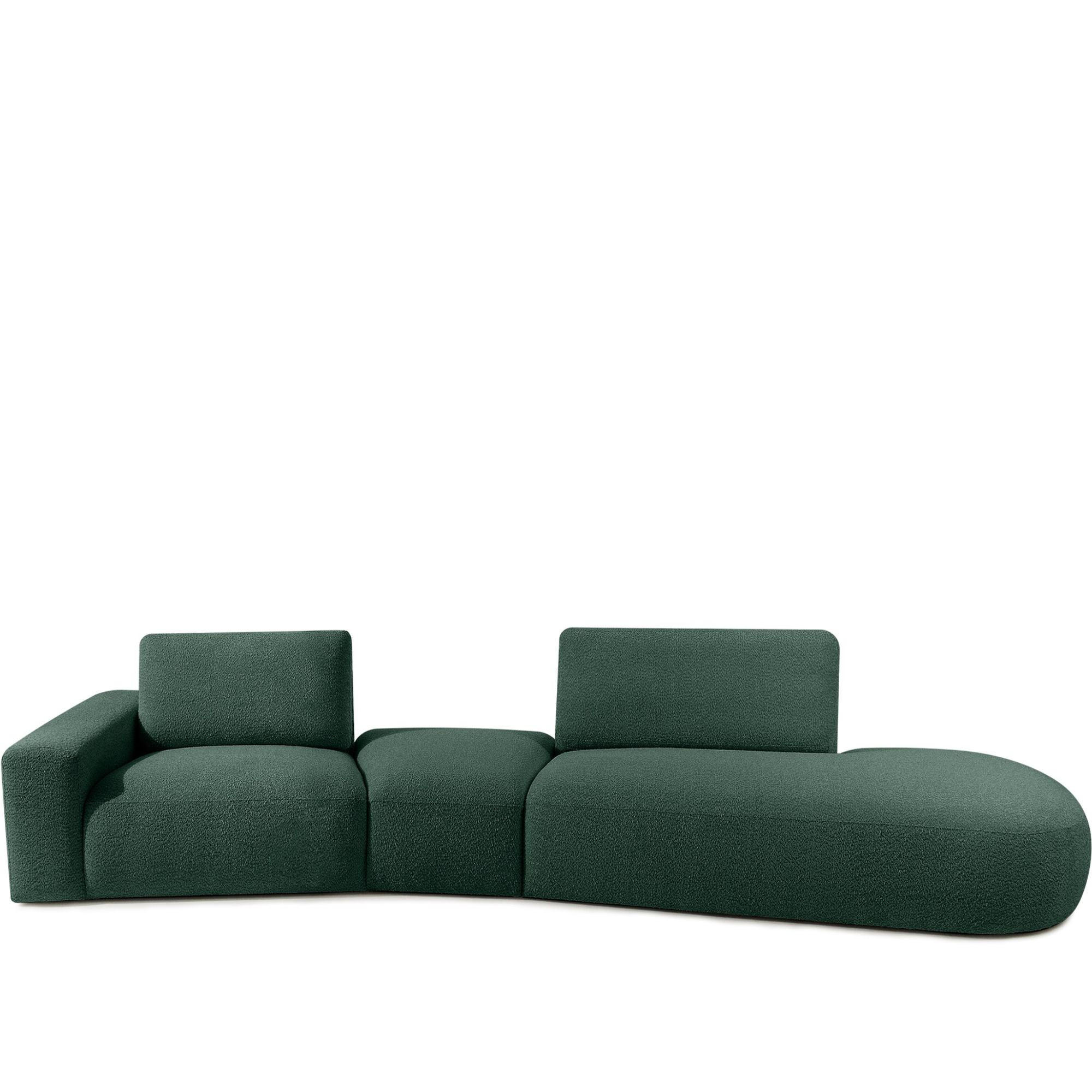 4-SITZER ECKSOFA ZUCCO Boucle rechts, Grün - Grün, Textil (350/84/105cm) - KONSIMO®