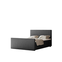 BOXBETT mit Bettkasten Matratze Topper LAGUNE Stoff Loop Graphit 200x200 cm H2-Pocket - Graphitfarben, Holz/Holzwerkstoff (200/200cm) - Kaiser Möbel