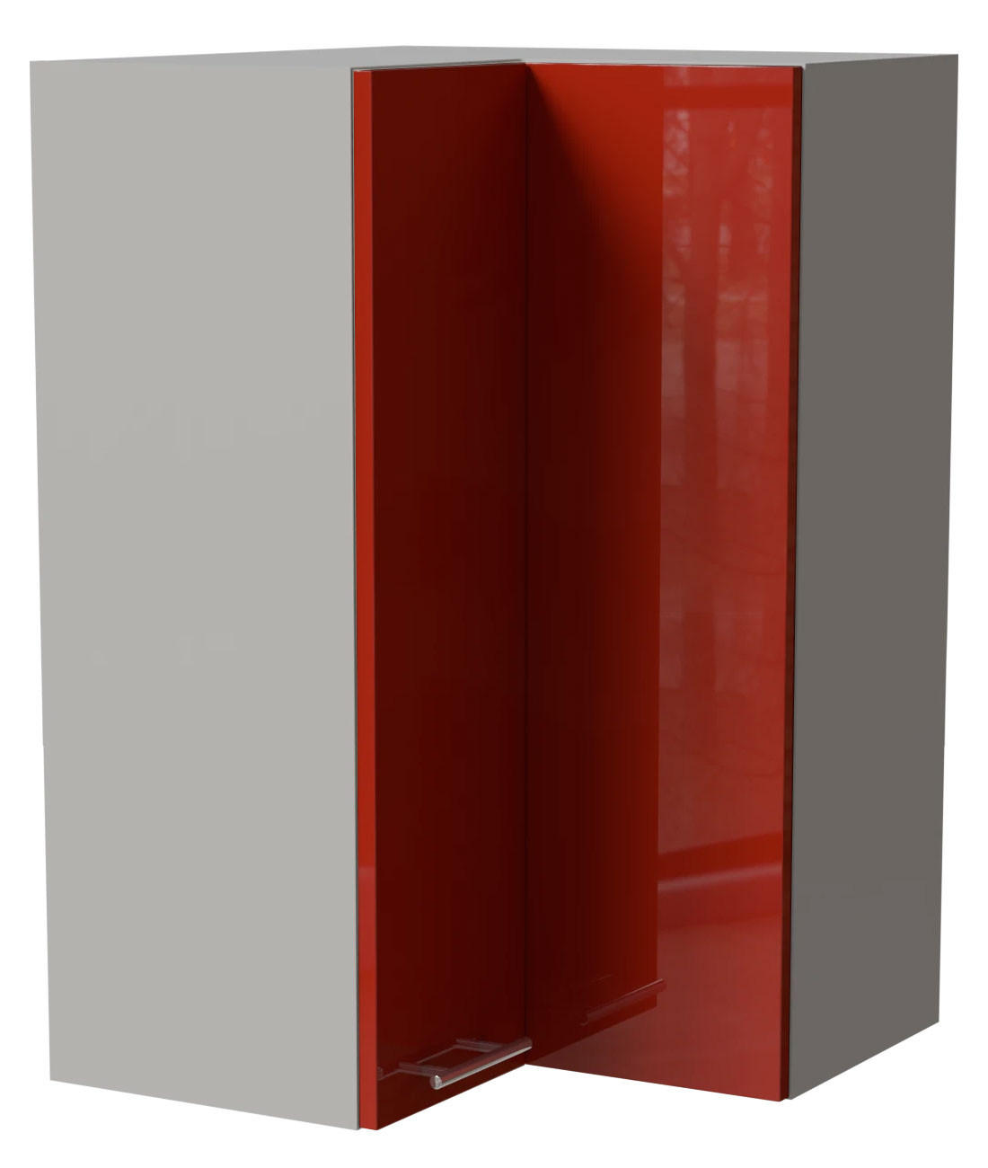 Feldmann-Wohnen Eckhängeschrank Rot, Grau 60x96x60 cm